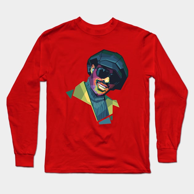 Stevie Wonder WPAP Long Sleeve T-Shirt by Alkahfsmart